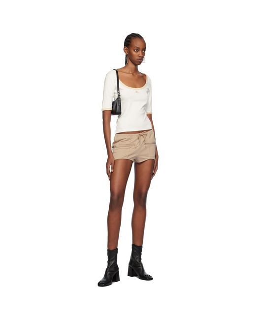 Courreges White Drawstring Mini Shorts