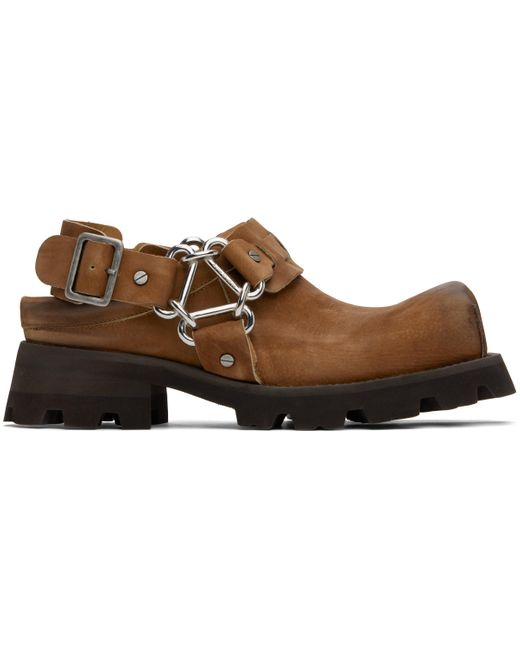 Acne Black Leather Buckle Mules for men