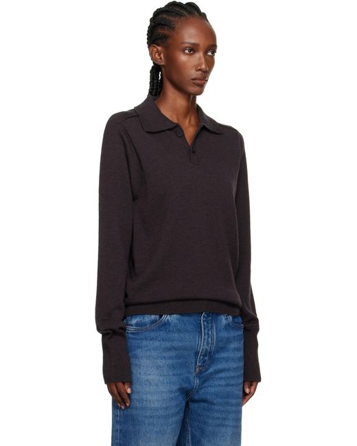 Studio Nicholson ブラウン Sark ニットポロシャツ Black