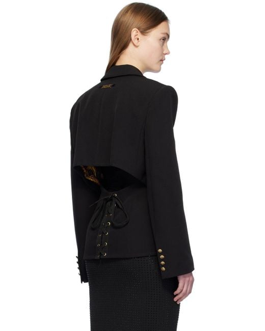 Versace Black Lace-up Blazer