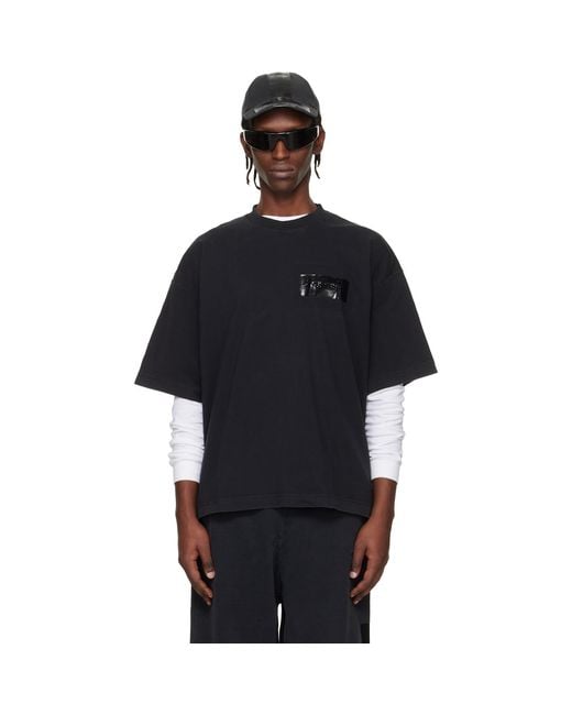 Vetements Black Taped Logo T-Shirt for men