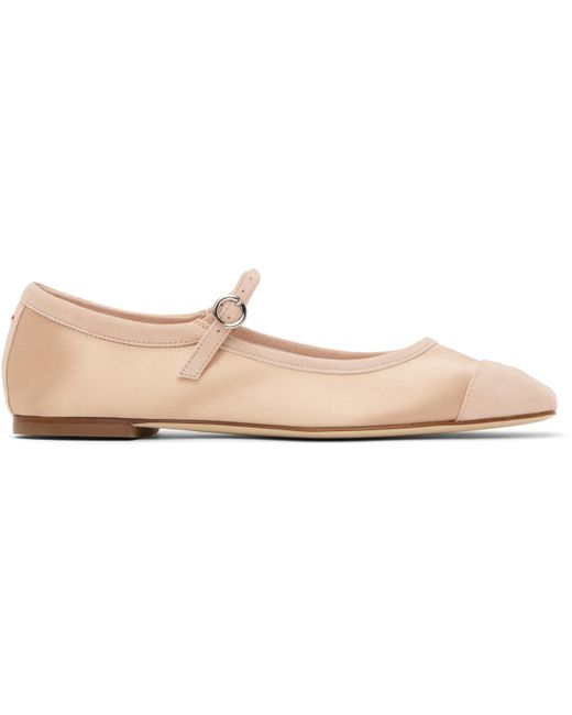 Aeyde Black Uma Satin Toe-Cap Ballerina Flats