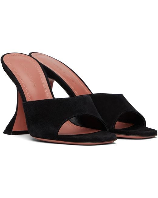AMINA MUADDI Black Lupita Slipper Heeled Sandals