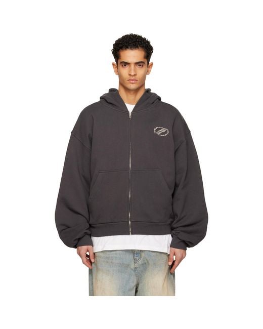 we11done Gray Se11Done Zip-Up Hoodie for men