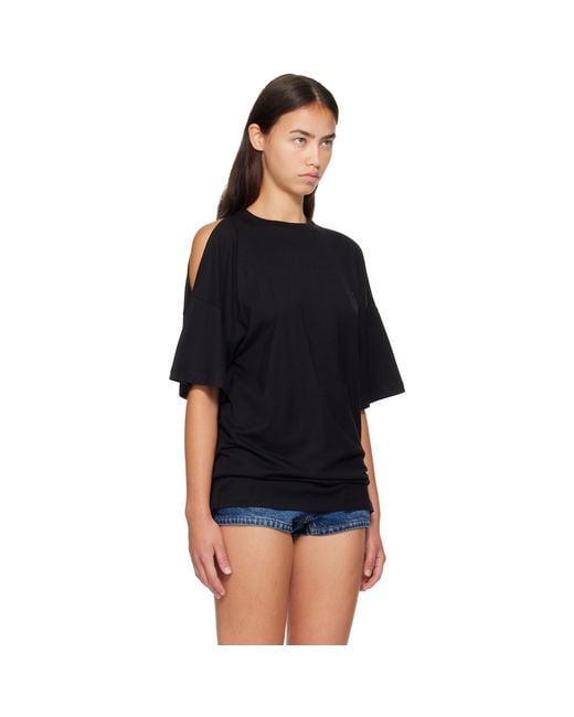 Coperni Black Open Shoulder T-Shirt