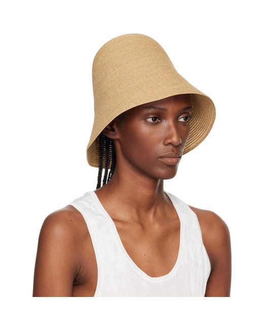 Totême  Brown Paper Sun Bucket Hat