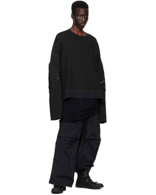 Nicolas Andreas Taralis Black Loose Thread Trousers for men