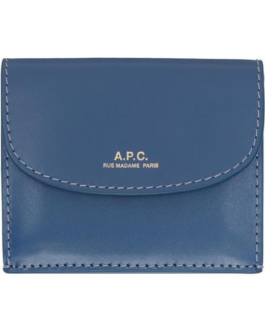 A.P.C. . Blue Genève Trifold Wallet