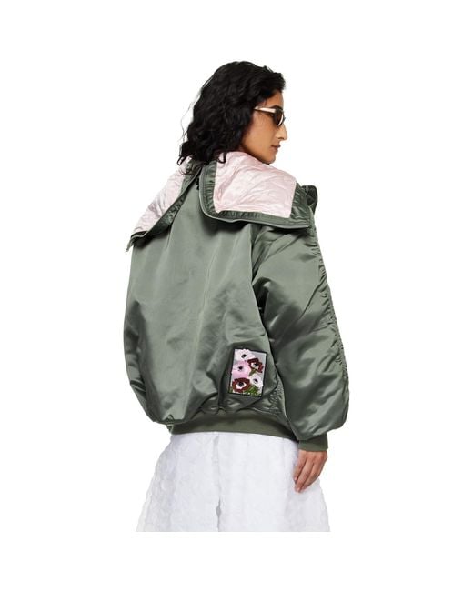 CECILIE BAHNSEN Green Alpha Industries X N-2B Bomber Jacket