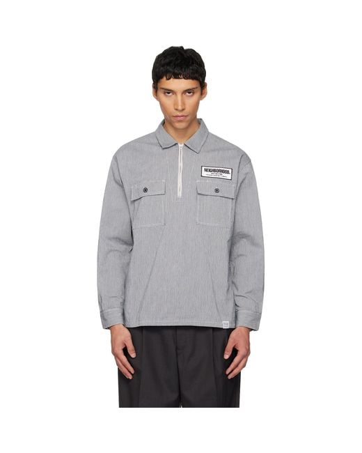 Neighborhood Gray Classic Work Pullover Ls Shirt for men