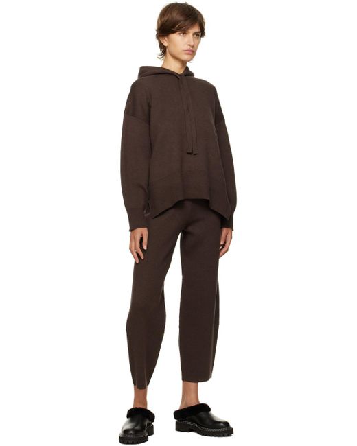 Proenza Schouler Black Brown White Label Rib Knit Hoodie