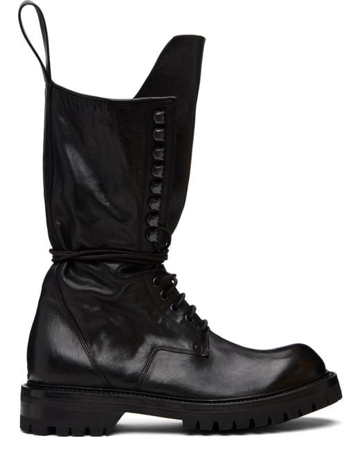 Rick Owens Black Concordians Army Boots for men