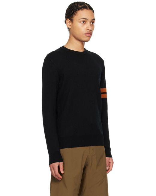 Zegna Black Stripe Sweatshirt for men