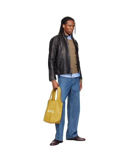 A.P.C. Metallic Khaki Ninon Small Tote for men