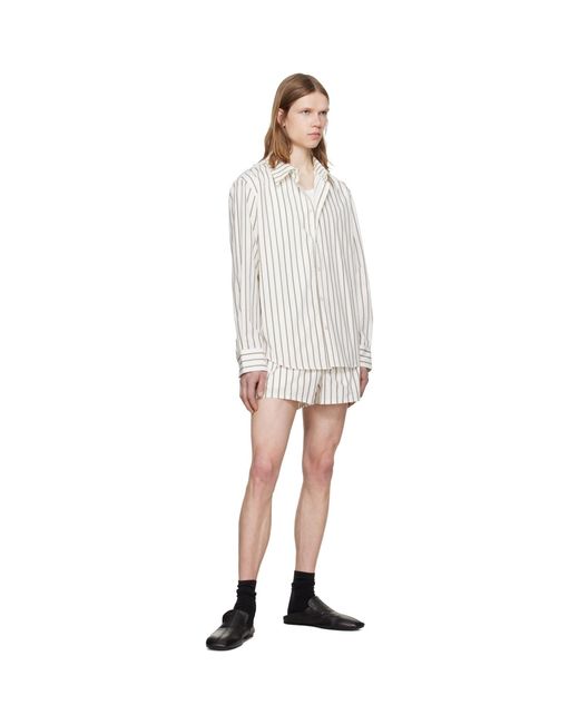 Louis-Gabriel Nouchi White Off- Striped Cotton Shorts for men