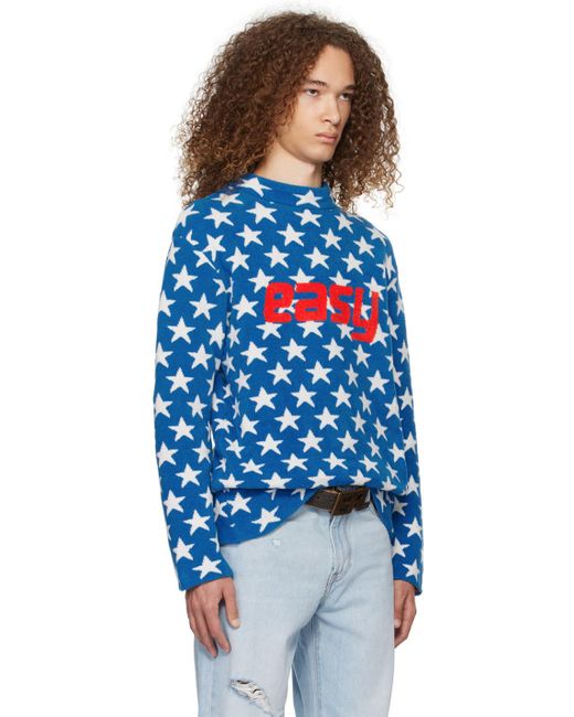 ERL Blue 'easy' Sweater for men