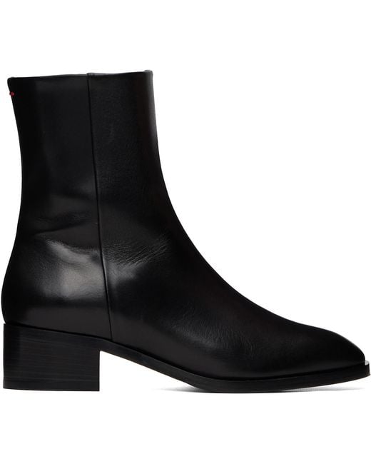 Aeyde Black Lee Leather Ankle Boots
