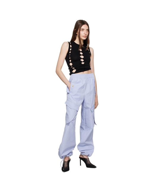 Dion Lee Blue Snap Cargo Trousers