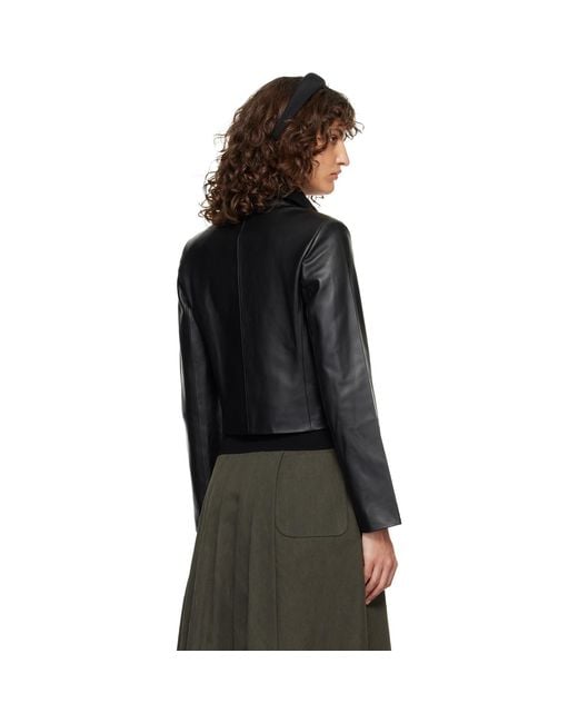 Nour Hammour Black Bleeker Fitted Leather Jacket
