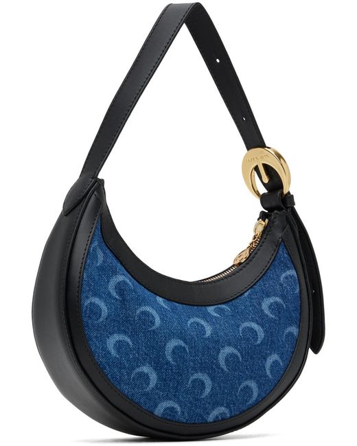 Mini sac eclips noir et bleu en denim fin de série MARINE SERRE en coloris Blue