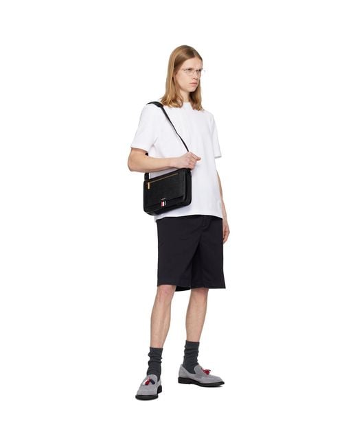 Thom Browne White Classic Pique 4-Bar T-Shirt for men