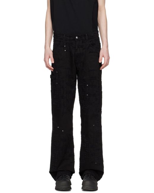 HELIOT EMIL Black Bicoid Jeans for men