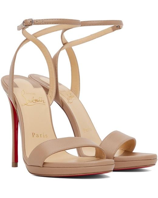 Christian Louboutin Loubi Queen 120 Heeled Sandals in White Lyst UK