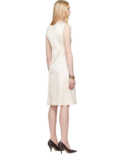 Robe Midi Transformable Blanc Cassé En Satin Extensible MM6 by Maison Martin Margiela en coloris Black