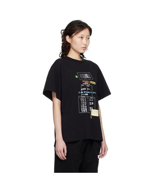 MM6 by Maison Margiela Black Library Stamp T-Shirt