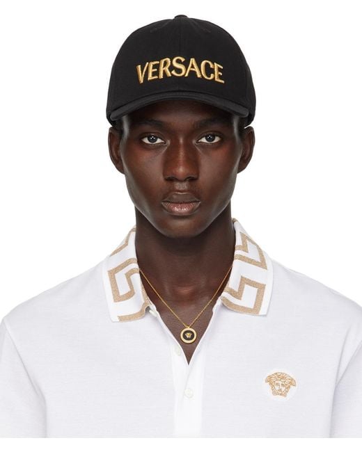 Versace Multicolor Black Logo Cap for men