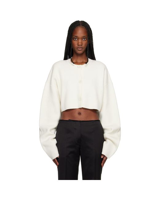 Totême Black Off- Cropped Oversized Cardigan