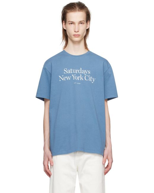 メンズ Saturdays NYC ブルー Miller Tシャツ Blue