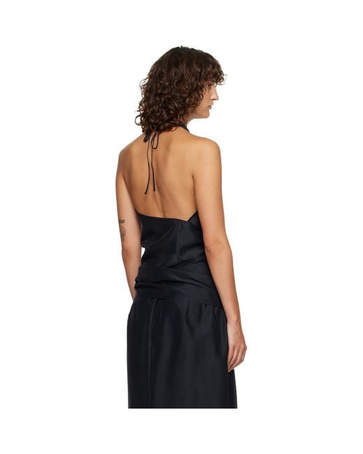LE17SEPTEMBRE Black Fluid Halterneck Top