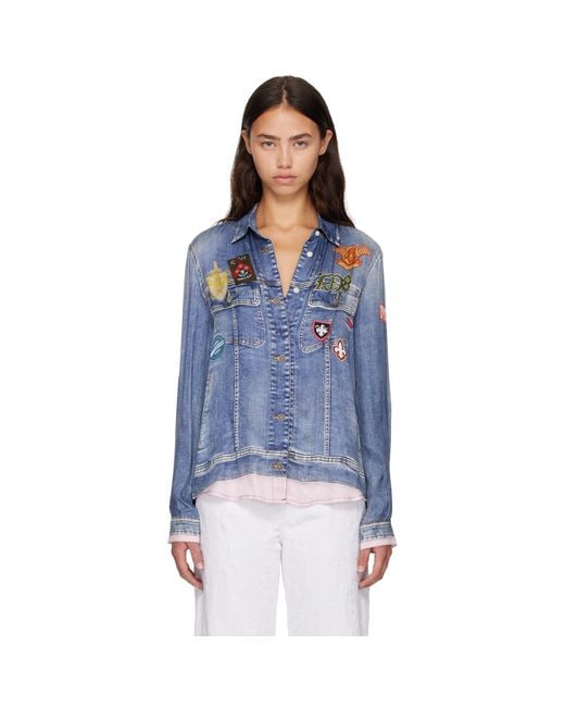 DIESEL Blue Trompe L'Oeil Shirt