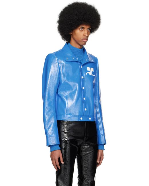 Courreges Blue Iconic Vinyl Jacket for men
