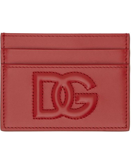 Dolce & Gabbana レッド ロゴ カードケース Red