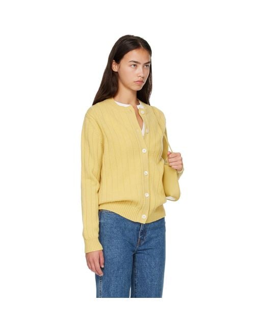 &Daughter Yellow Rooney Rib Cardigan