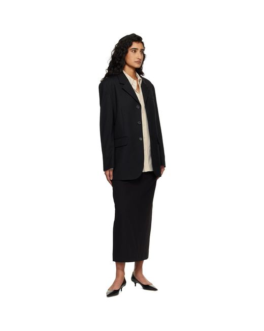 DUNST Black 3 Button Wool Blazer