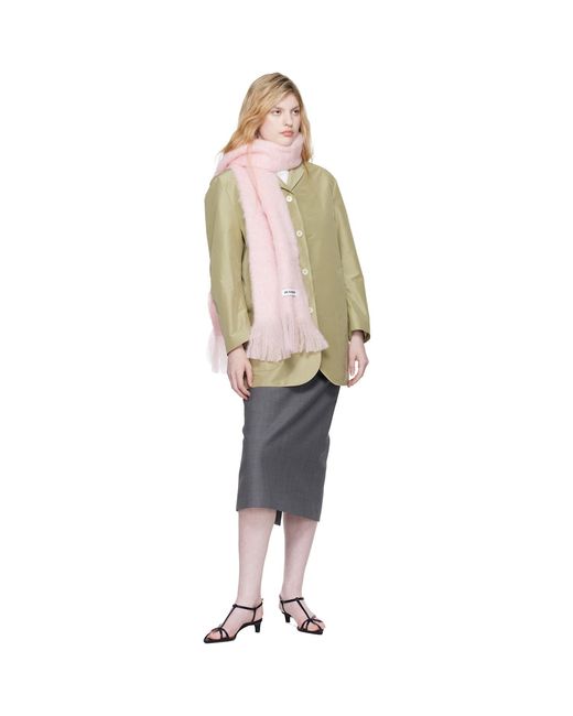 Jil Sander Pink Plain Scarf