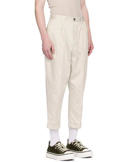 AMI Natural Off- Carrot-fit Trousers for men