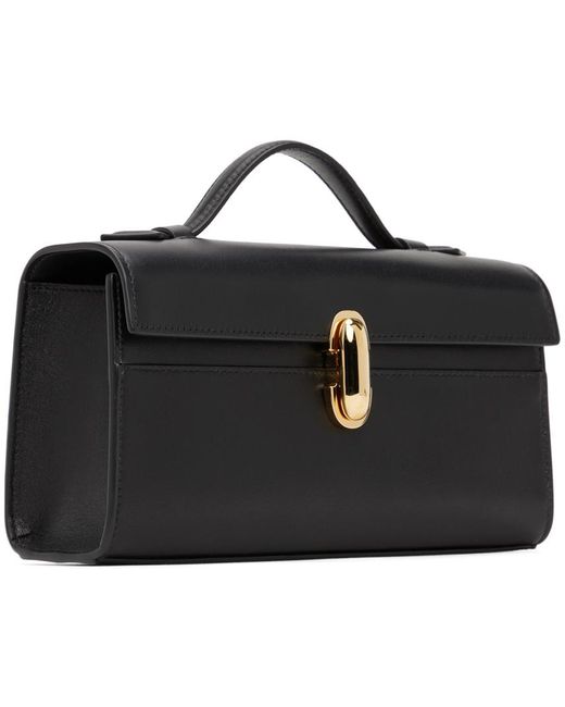 SAVETTE Black The Symmetry Leather Top Handle Bag