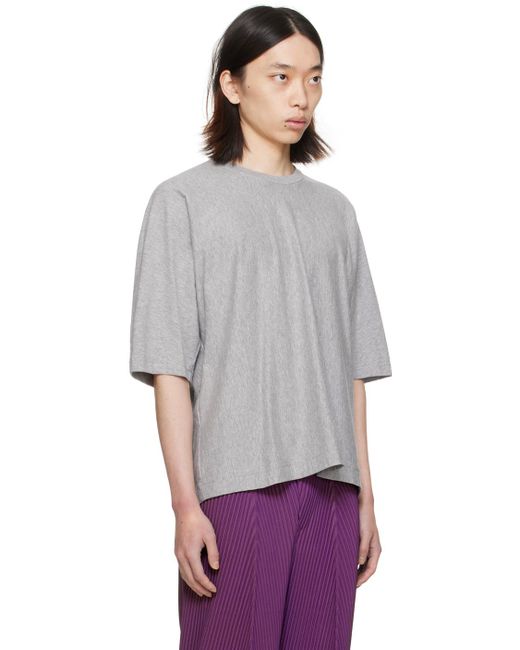Homme Plissé Issey Miyake Purple Homme Plissé Issey Miyake Gray Release-t Basic T-shirt for men