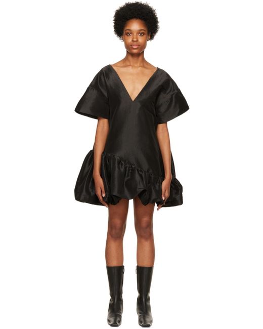 Kika Vargas Silk Gama Minidress in Black | Lyst