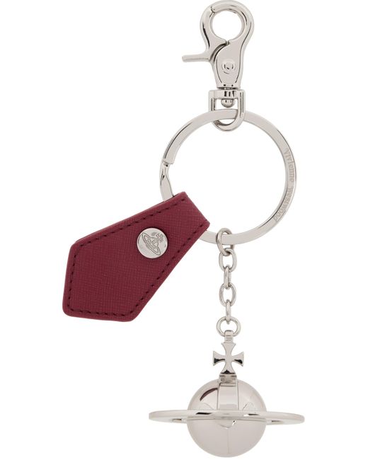 Vivienne Westwood White 3d Orb Keychain for men