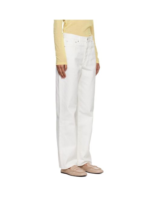 DUNST White Off- Essential Straight Full Length Jeans