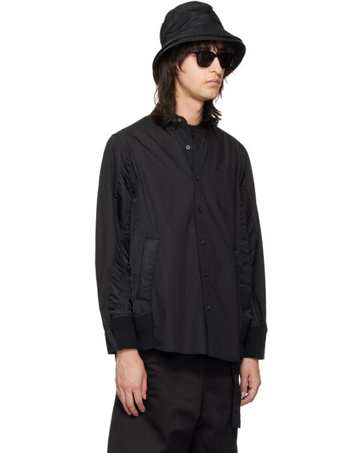Chemise noire à panneaux Sacai pour homme en coloris Black