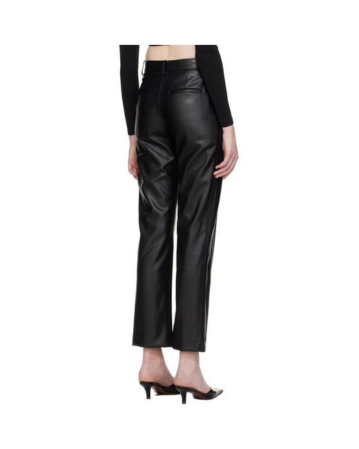 Esse Studios Black Classico Faux-Leather Trousers