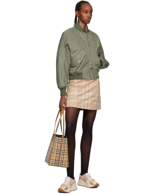 Burberry Black Beige Check Miniskirt