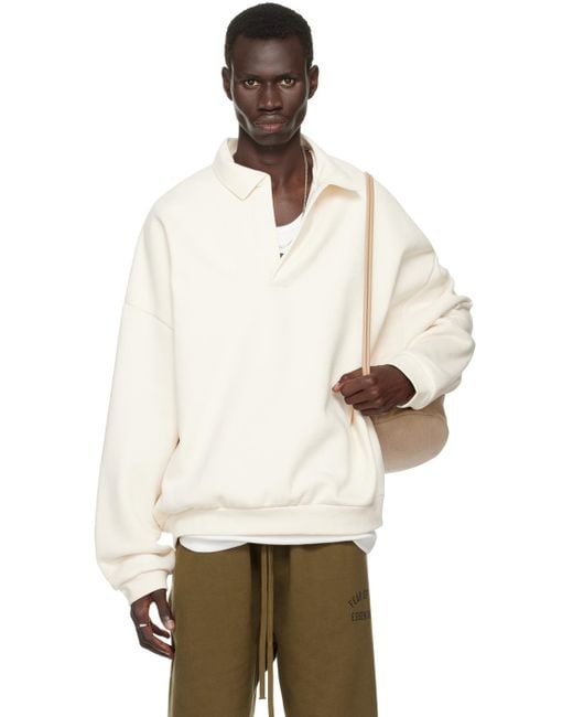 Fear Of God Natural Off- Single-Button Polo for men