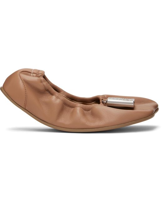 MM6 by Maison Margiela Brown Numeric Anatomic Ballerina Flats